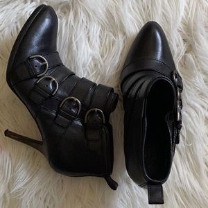 Coach Tessie Semi-Matte Black Booties size 8
